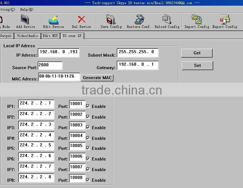 iptv SPTS mpts mpeg-4 encoder (8AV in,ASI+IP/MPTS/SPTS out)