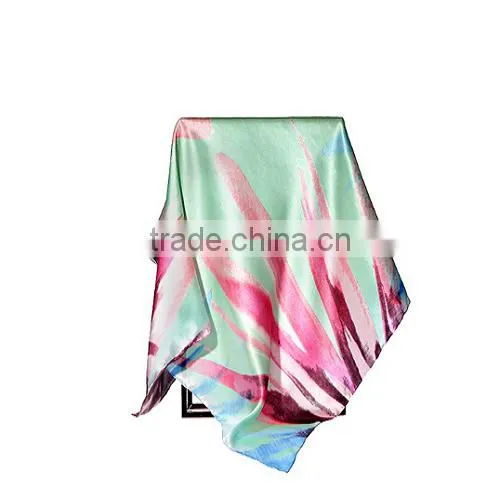 100% Silk Satin Fabric Table Print Silk Scarf/scarves/ kerchief /headband/hijab