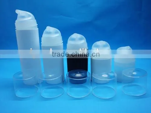 plastic airless bottle with display box, plastic airless cream bottle