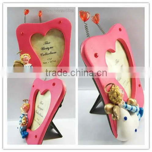 Resin double love heart shaped photo frames