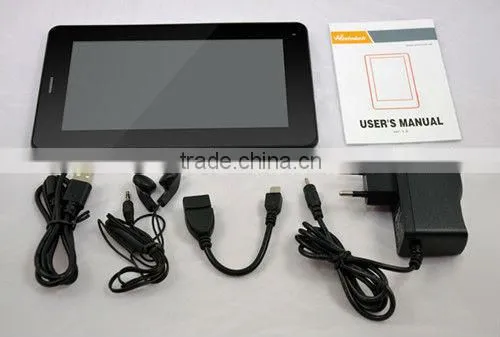7" Android 4.0 Tablet PC Allwinner A13 1.2ghz 512MB DDR/4GB WiFi G-Sensor Front and rear Camera