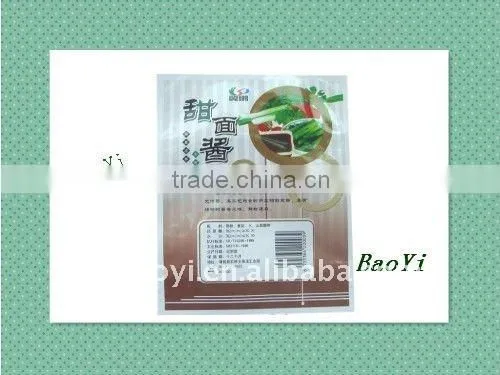 Laminated plastic bag for paste and juice