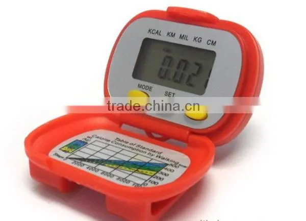3Buttons Digital Multifunction Calories Flip Pedometer with Time and Stopwatch Function