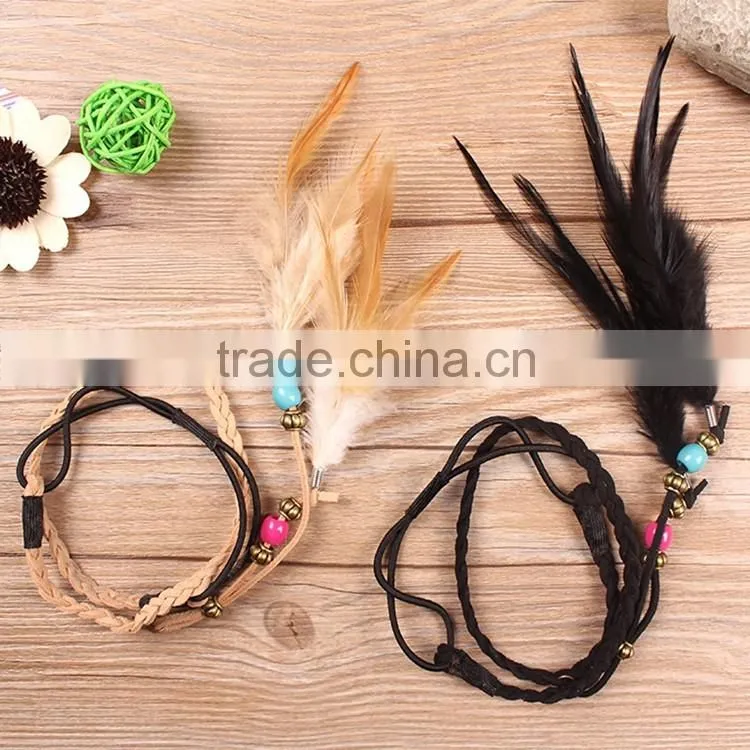 peacock feathers peruvian curly braiding braid hair band