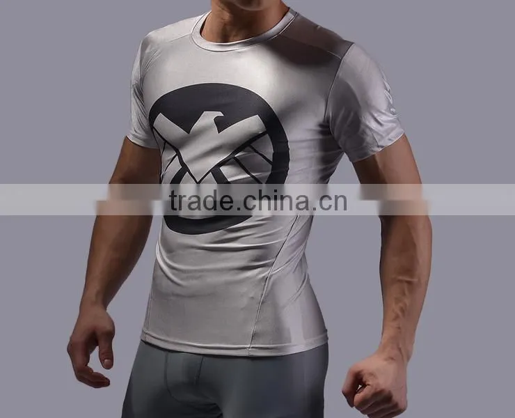 New Arrival Men Marvel Superhero Compression T Shirt Quick Dry Running Gym Fitness Tights for Male
