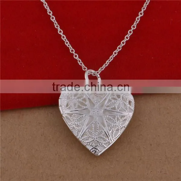 plated 925 silver solid blank photo pendant