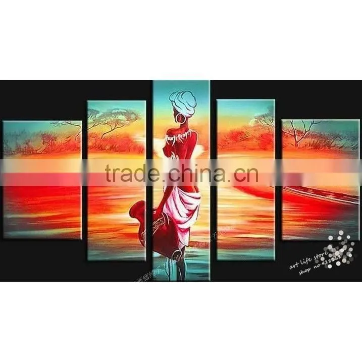 SHu1717 handmade flower pot canvas painting for bedroom