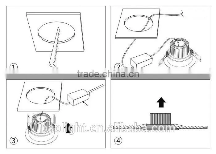 Super bright adjustable 80lm/W 5W cob led downlight
