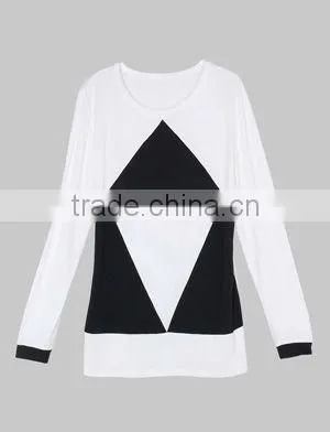 fashion high quality 2 colors combination combed cotton t-shirts