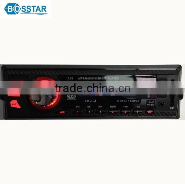 Popular sale car radio mp3 player support USB SD MMC with FM transmitter BST-1238MP3