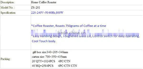ZS-201 Small Coffee Roaster For Sale