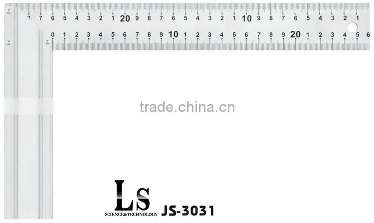 steel natural clear lines 90 degree square ruler with aluminium handle