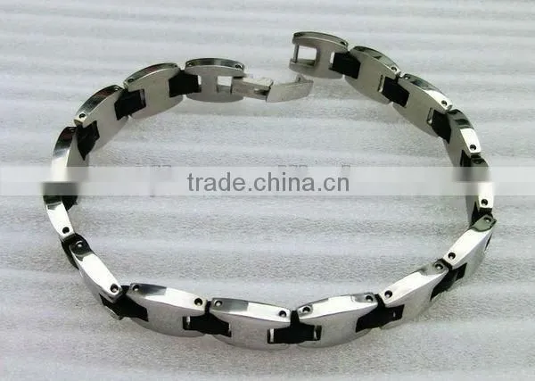 mens stainless steel silicone bracelets #17010