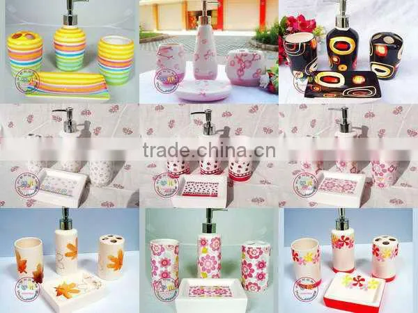mosaic design square ceramic bathroom set