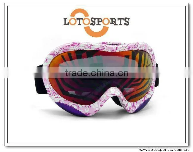 2012 new fashion colorful logo cheap skiings glasses and goggles