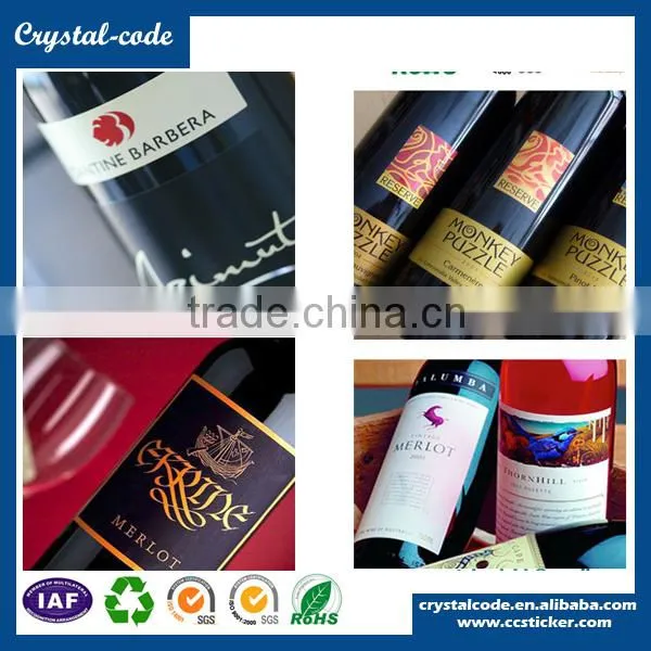 Double side printing clear glass wine bottle sticky decorative adhesive drink sticker