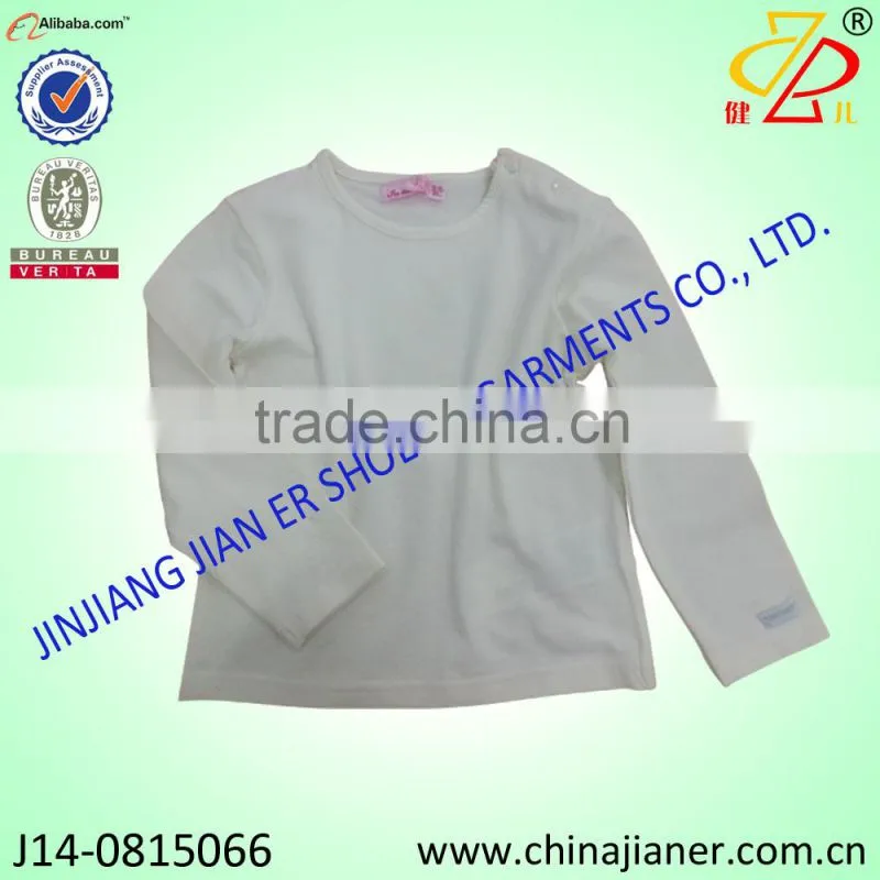 hot sale 100%cotton long sleeve grey color winter fashion baby tshirt