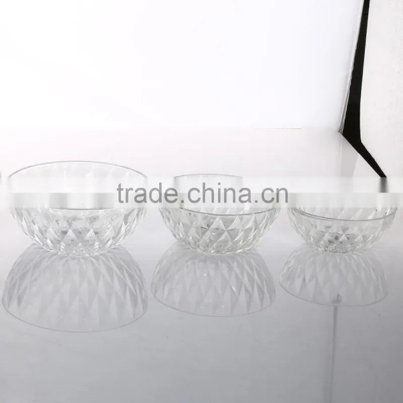 High Quality Transparent Diamoned Glass Bowl