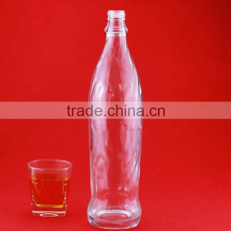 Professional Customized glass printing bottles cork cylinder glass wine bottles 750ml striangle shape bottles