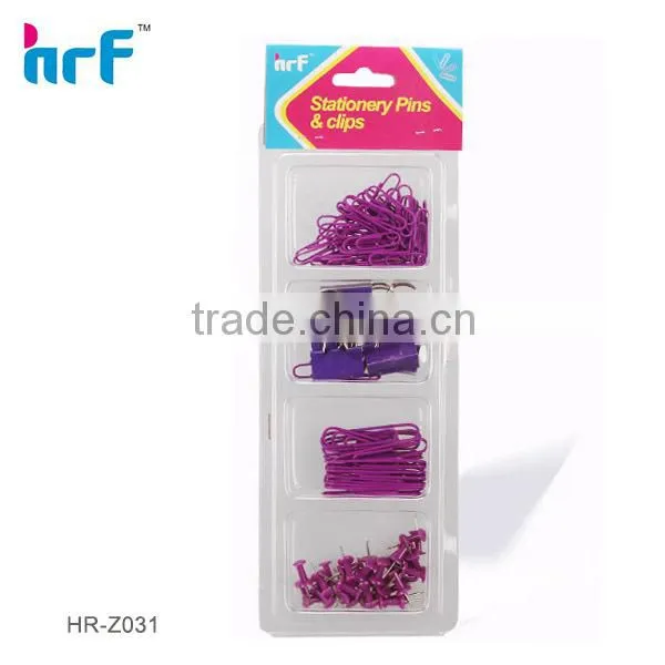 Colorful Stationery Clip set with mini Rubber Band