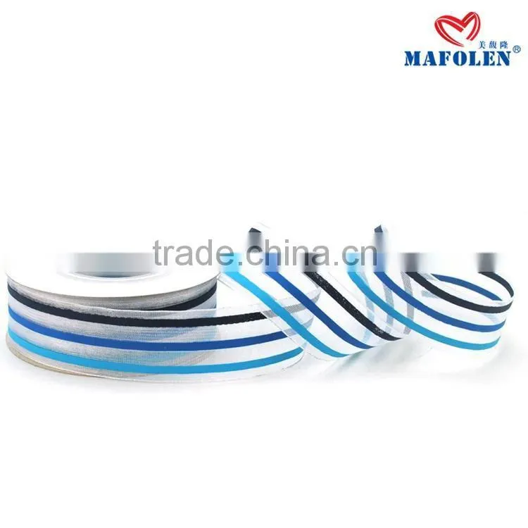 Factory on sale transparent deco poly mesh strape import ogranza lurex ribbon