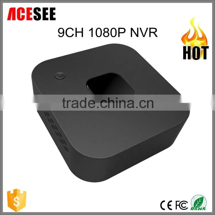 2016 ACESEE home security system cctv H.264 9CH 1080P POE NVR P2P NVR for IP Camera AS-N0910D