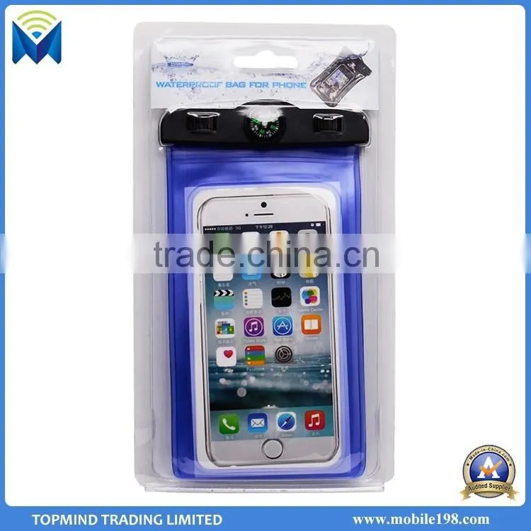 Cheap price waterproof smartphone bag, waterproof swimming bag with compass