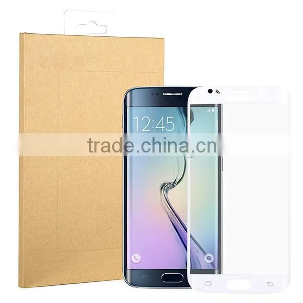9H Full Cover Curved Tempered Glass Screen Protector for Samsung S6 Edge Plus White