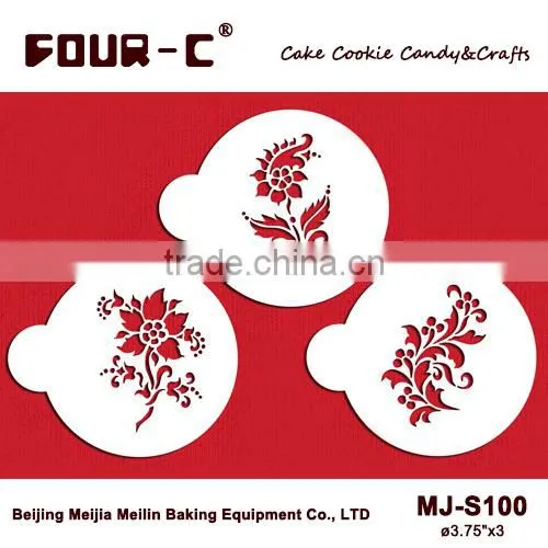 Flowers cookie stencils set,coffee stencils,classic cup cake topper stencils
