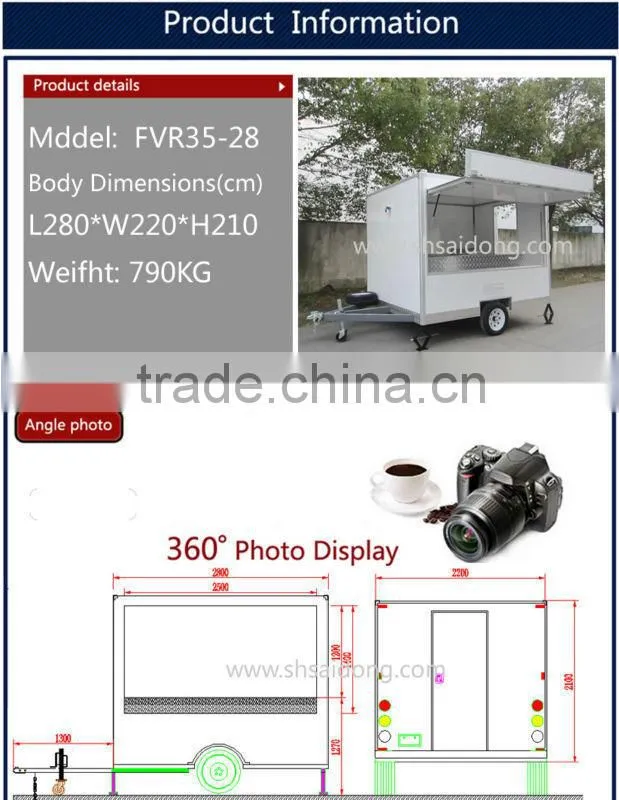 new mini electric mobile food truck food concession trailer