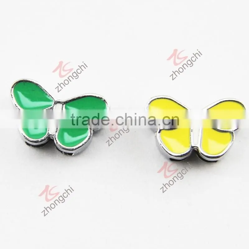 Metal Cute Butterfly Square Hole Spacer Charm Beads