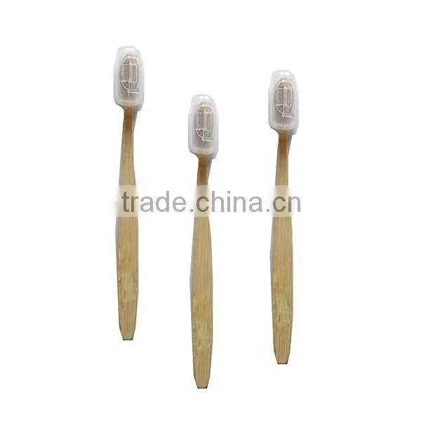 High quality biodegradable bamboo charcoal fiber bristles wood toothbrush