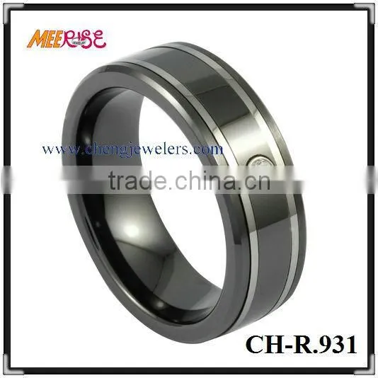 Comfort Fit Diamond High Tech Ceramic Ring