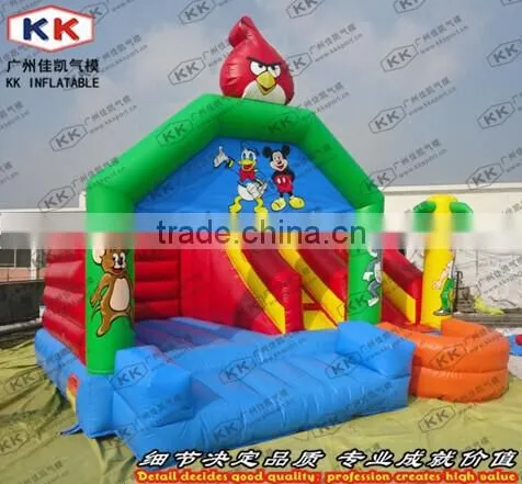 hot commercial birds inflatable slide bouncer farmland for children happy time
