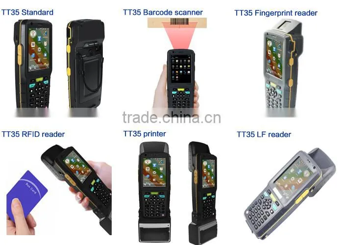Android WIN CE/Mobile handheld terminal with barcode rfid reader printer wifi GPS GSM IP65