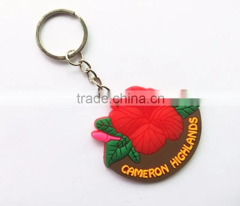Fashion Colorful Customer Silicone Rubber Keychain Letter Printing Metal Key Chain