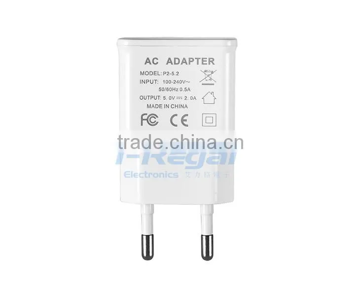 High efficiency portable EU plug pin usb wall charger made in China