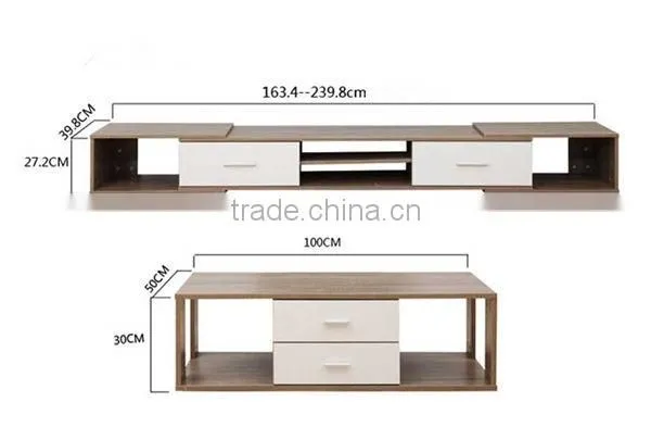 The modern wood grain and white color TV stand for Living room