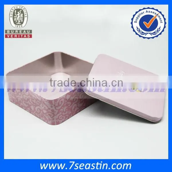 square metal biscuit tin box with high quality