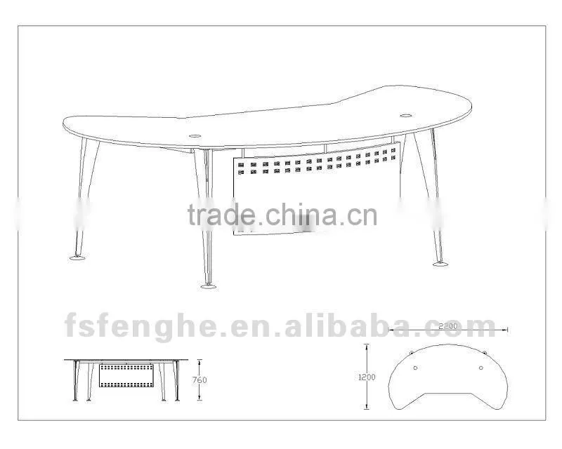 unique curved executive desk side table
