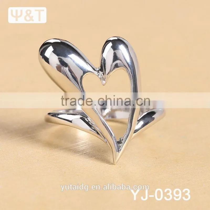 Jingli Jewelry Special Design Heart Shaped Silver Ring (YJ-393)