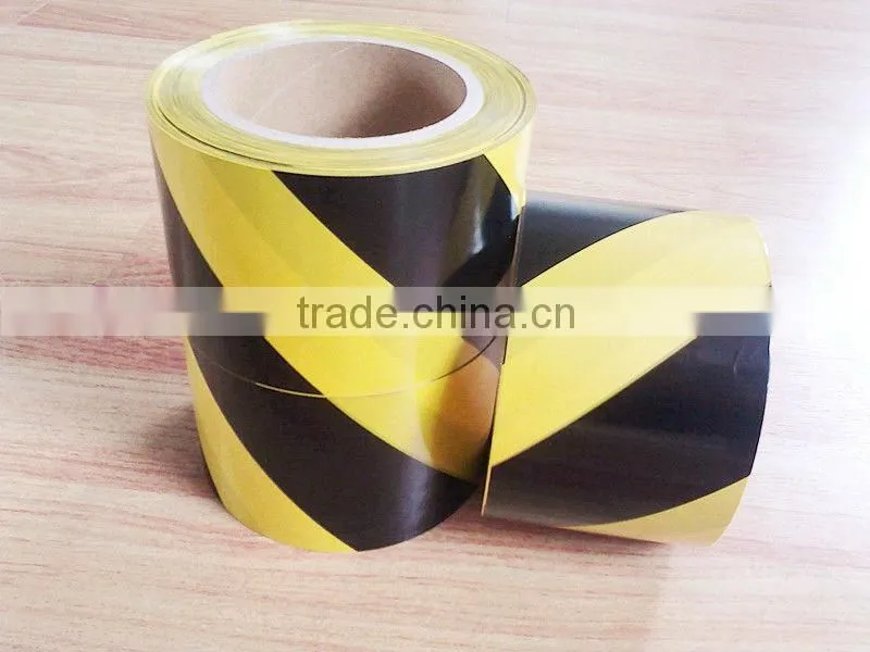 Good qualtiy! Safety warning black/yellow stripes tape with printings