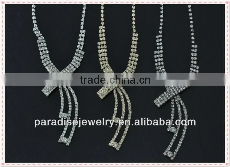 Silver plated jewelry sets of new fashion desig rhinestone crystal jewelry sets for sale-NEW052104
