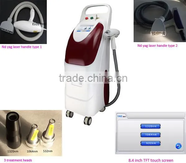 Professional laser tattoo remvoal device/q switch nd yag laser tattoo remvoal device/532nm,1064nm laser tattoo removal device