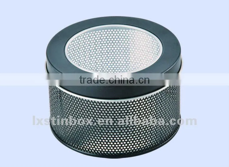 high quality black with pvc window watch tin box