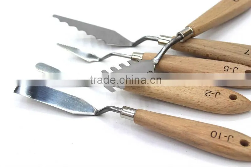 Newest hard stainless steel palette knife with wood handle