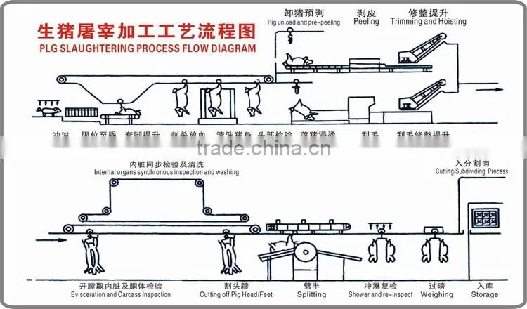 Hight quality pig slaughter equipment line pig slaughter machine abattoir equipment Butcher equipment for pig slaughter house