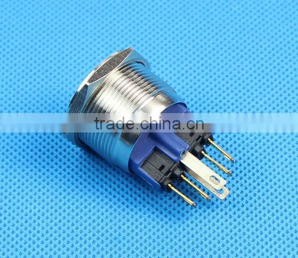 Daier 22mm SPDT 1NO 1NC Illuminated Waterproof Push Button Switch With Light
