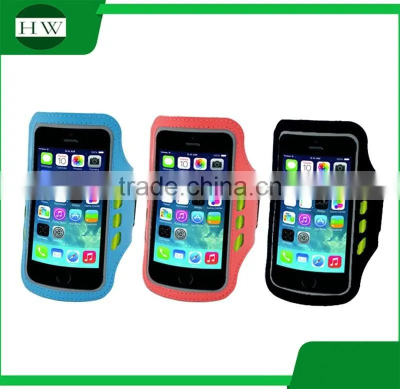 outdoor sport accessories logo printed luminous armband running stretch led mobile phone armbag arm band