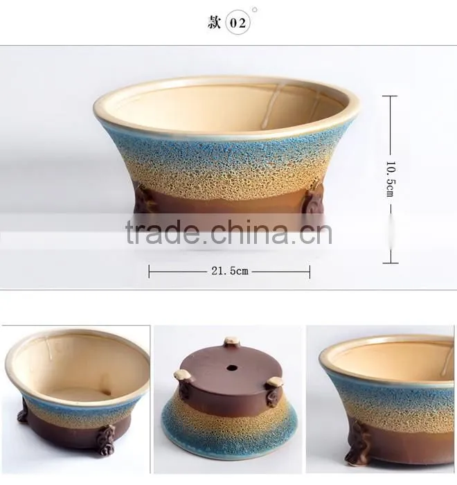 New design large caliber meaty plants ceramic outdoor planters